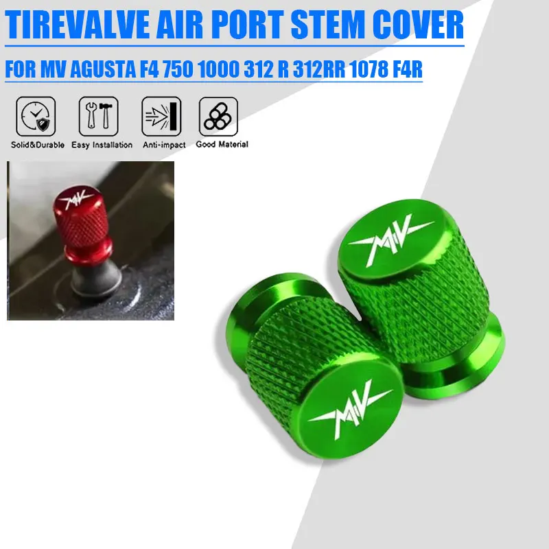 2 Pcs Motorcycle Accessories For MV AGUSTA F4 750 1000 312 R 312RR 1078 F4R Aluminum Alloy Tire Valve Air Port Stem Cover Caps