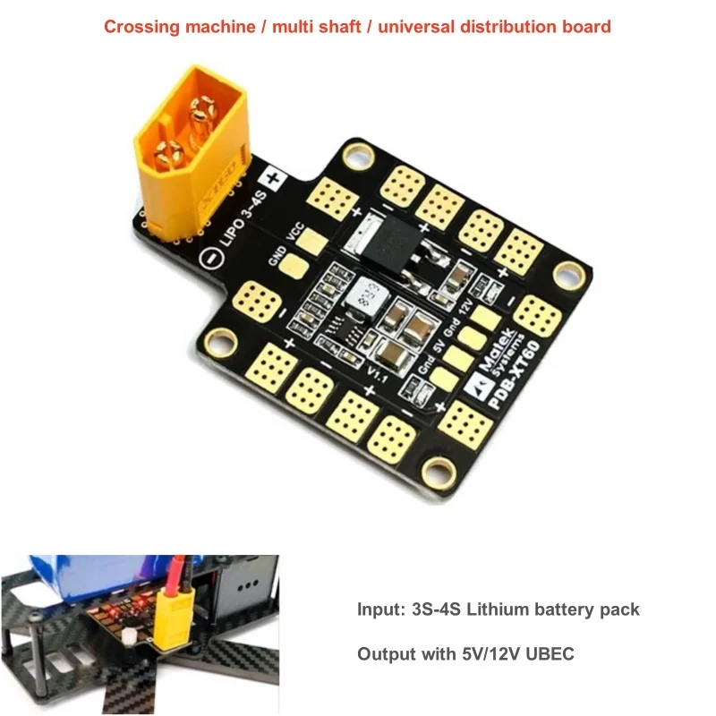 Matek Mini Power Hub PDB XT60 Power Distribution Board with BEC 5V/2A 12V/0.5A For RC FPV 250 Multiaxis Flight control Universal