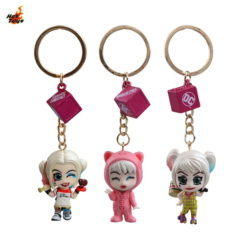 HotToys Harley Quinn Cosbaby Mini Collectible Figure Keychain Birds Of Prey Suicide Squad DC Comics Bag Accessory For Movie Fans view 2