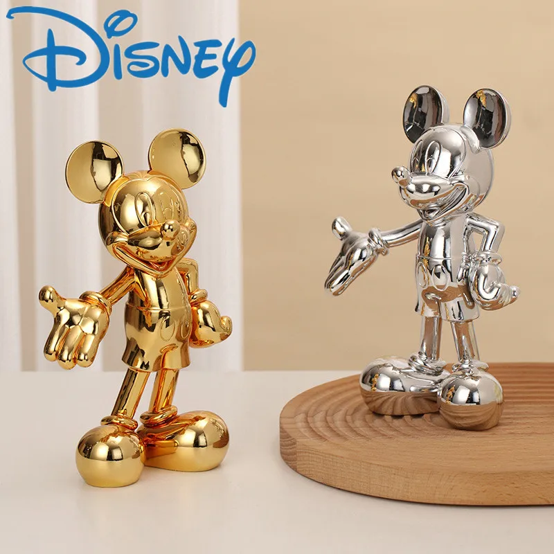 

Disney Action Figure Mickey Mouse Figure Model Resin Plating Welcome-gesture Sculpture Fashion Mickey Ornament Office Home Decor