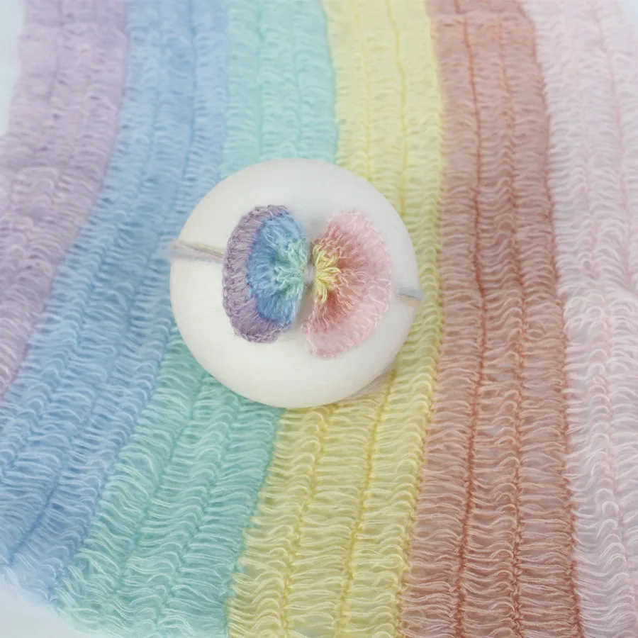 Conjunto de arco iris para recién nacido, accesorios de fotografía para recién nacidos, accesorios para bebés, diadema para el pelo de bebé recién