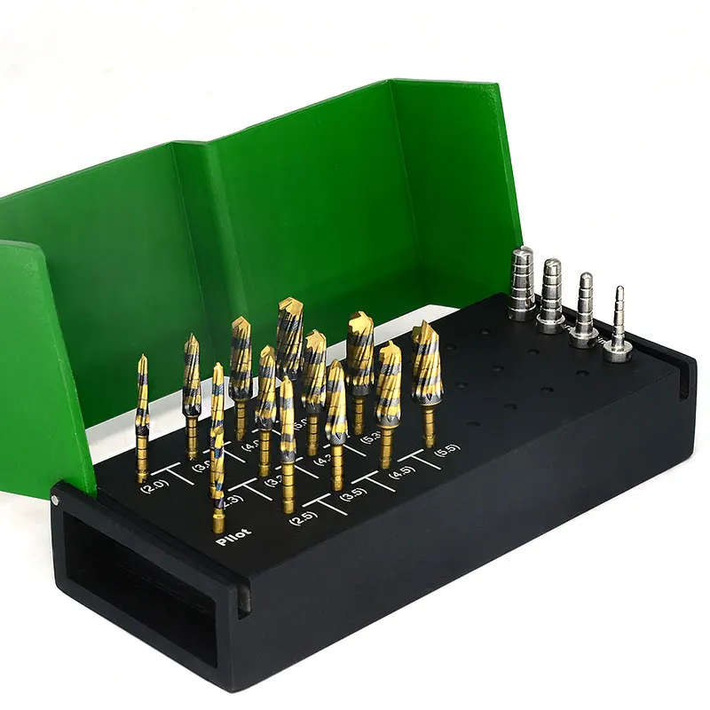 Dentist Osseodensification Burs Kit Implant Drill Long Short Ridge Expansion Bone Cutting Drill for Surgical Dental Alveolotomy