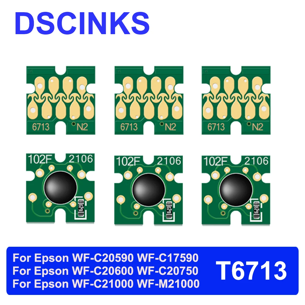 3PC For Epson T6713 Maintenance Chip For Epson WF-M21000 WF-C20600 WF-C20750 WF-C21000 WF-M20590 WF-C17590 WF-C20590 Printer