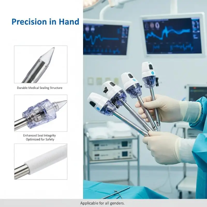 

5/10/12/15mm Disposable Optical Puncture Cone Flip Type Puncture Cannula For Laparoscopy Visible Entry Equipment