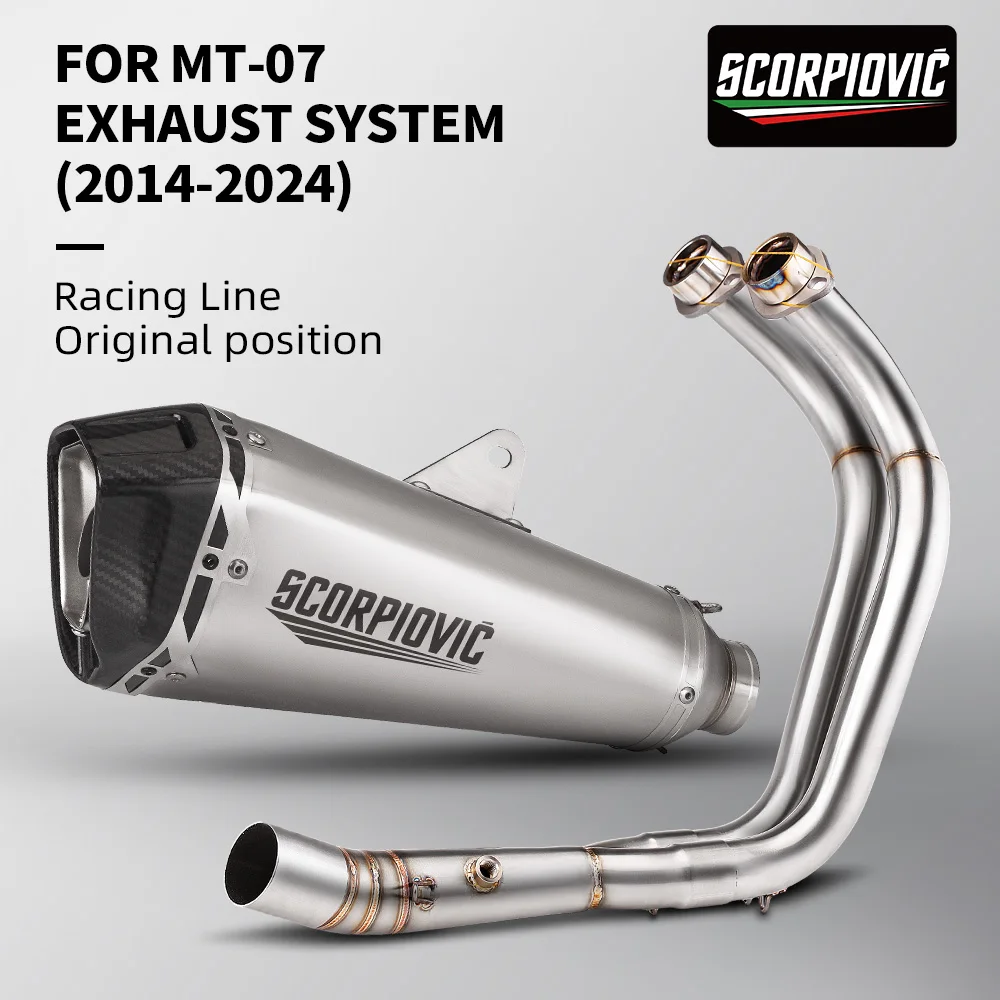 

Motorcycle Exhaust Pipe Modify Stainless Escape Front Middle Link For MT07 XSR700 FZ07