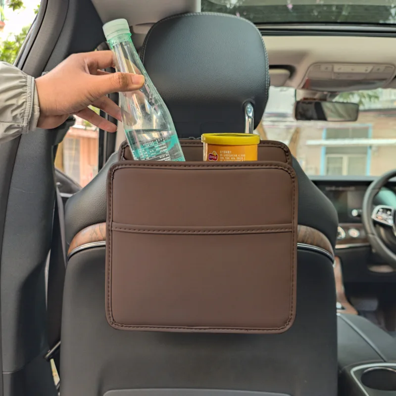 Car Seat Back Storage Organizer Bag Hanging Bag Seat Children's Car Storage Bag Multifunctional Leather Car Accessories Interior