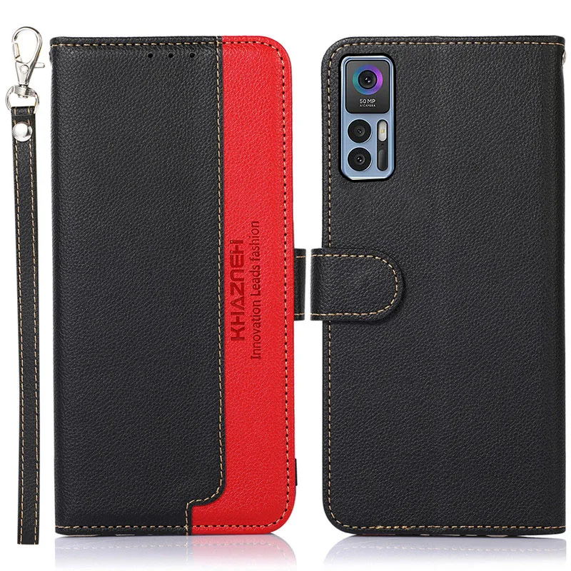 

Flip two-color leather phone Case For TCL Ion X 30 SE LE V 5G 30+ TCL30 30E 306 305 RFID shockproof card slot wallet cover