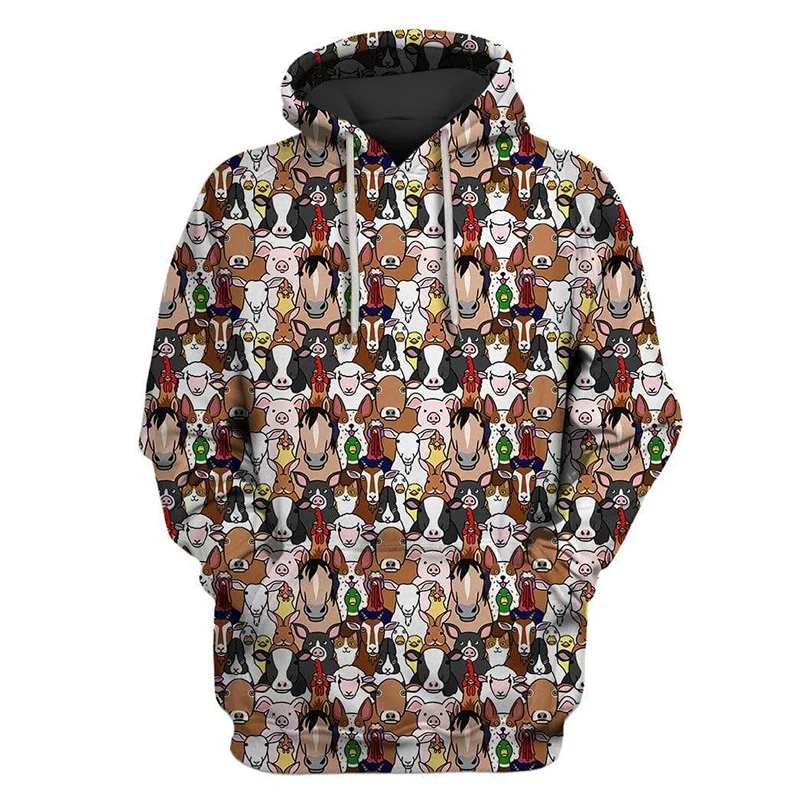 

New Winter 3D Cute Animals Flamingo Gorilla Printing New In Hoodies & Sweatshirts Kid Fashion Funny Cool Pullovers Vintage Tops