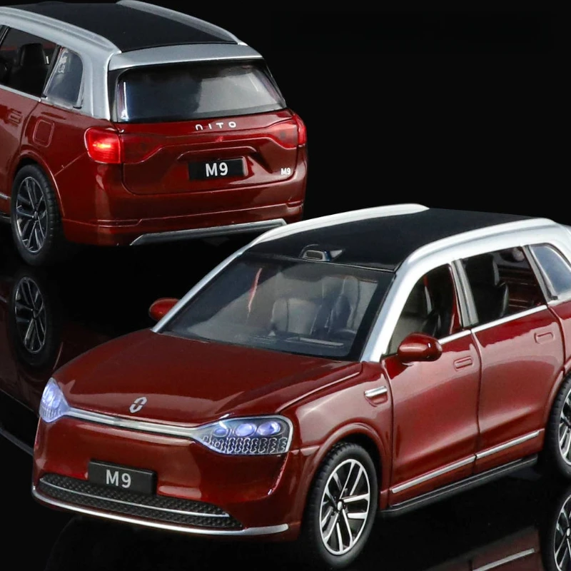 1:32 AI A M9 nueva energía SUV alta simulación Diecast Metal aleación modelo coche sonido luz tirar hacia atrás colección niños juguetes regalos