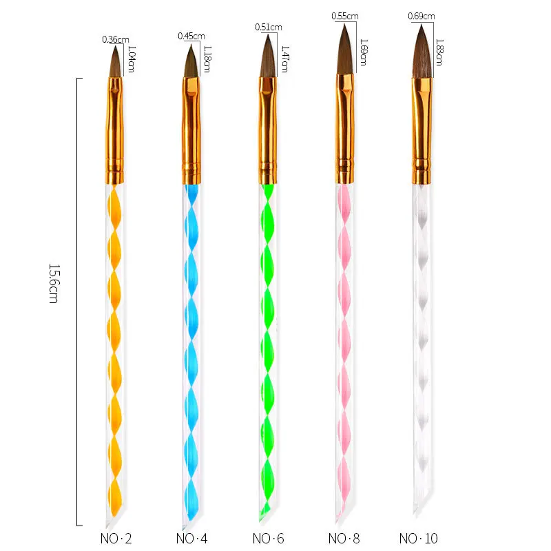 5pcs Nail Art Brush Ombre UV Gel Nail Polish Brushes Painting Drawing Carving Dotting Pen Professional Nail Art Manicure Tool