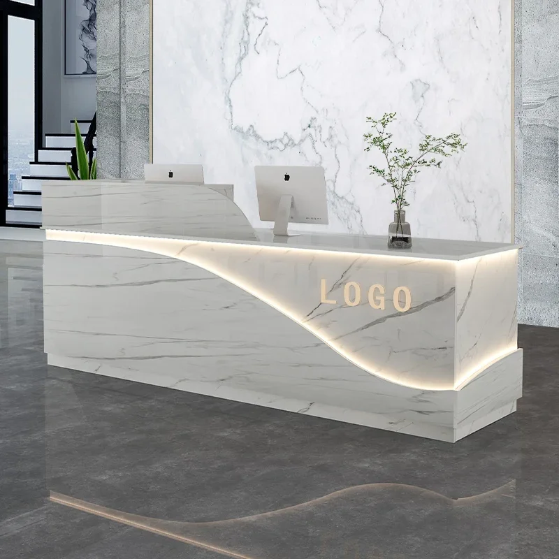 

Luxury Bar Reception Desks Office Modern Counter Display Reception Desks Beauty Salon Mostrador Negocio Commercial Furniture