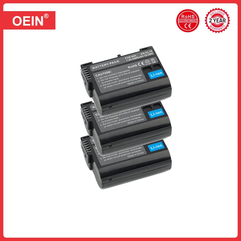 2550mAh EN-EL15 ENEL15 EN EL15 Bateria do aparatu Nikon DSLR D600 D610 D800 D800E D810 D850 D7000 D7100 D7200 L50