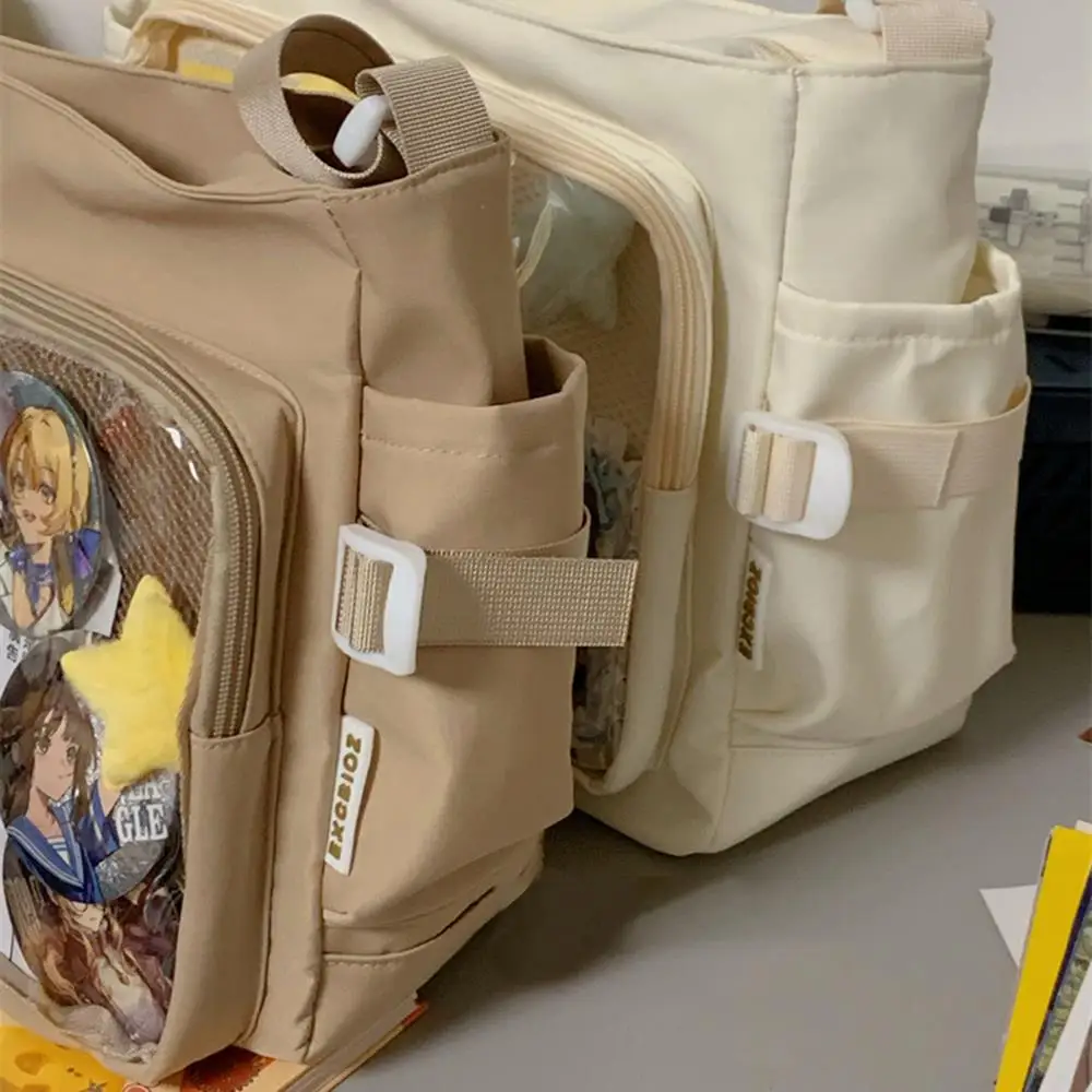 Japanese Ins Girl Soft Shoulder Bag Y2K JK Uniforms Transparent Ita Bag Student Commuting Tote Bag Large Capacity Shoulder Bag