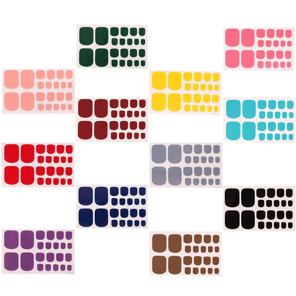 

12 листов наклейки для ногтей на ногах, наклейки, изысканный декор «сделай сам», прочный материал, простая структура, безопасная, удобная наклейка для дизайна ногтей на ногах