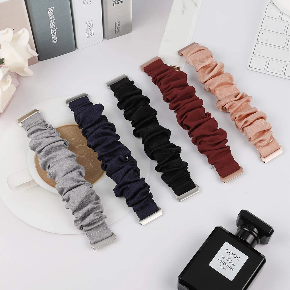 Elastic Scrunchie strap for Fitbit Versa 4 3 Sense lite Band Stretch Nylon Strap Bracelet Fabric Replacement Elastic Bands