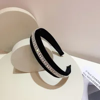 Accesorios para el cabello de moda, temperamento, diamantes de imitación superbrillantes, Simple, fácil de combinar, diadema ancha, horquilla, diadema Dongdaemun del Sur
