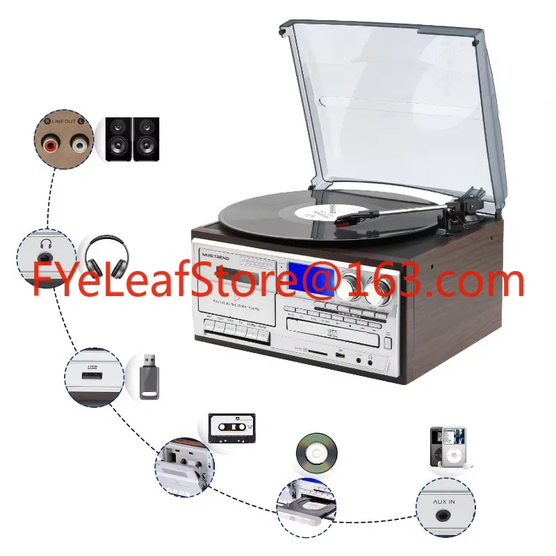

Display Digital Mechanism Vintage Retro Wooden Gramophone Phonograph Turntable Vinyl Record Player Speaker