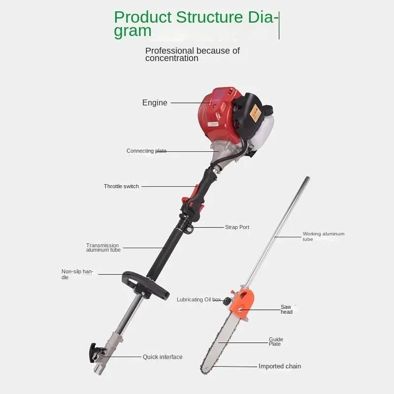 New Gasoline High Branch Saw Extension Rod Garden Greening Fruit Tree Pruning Saw