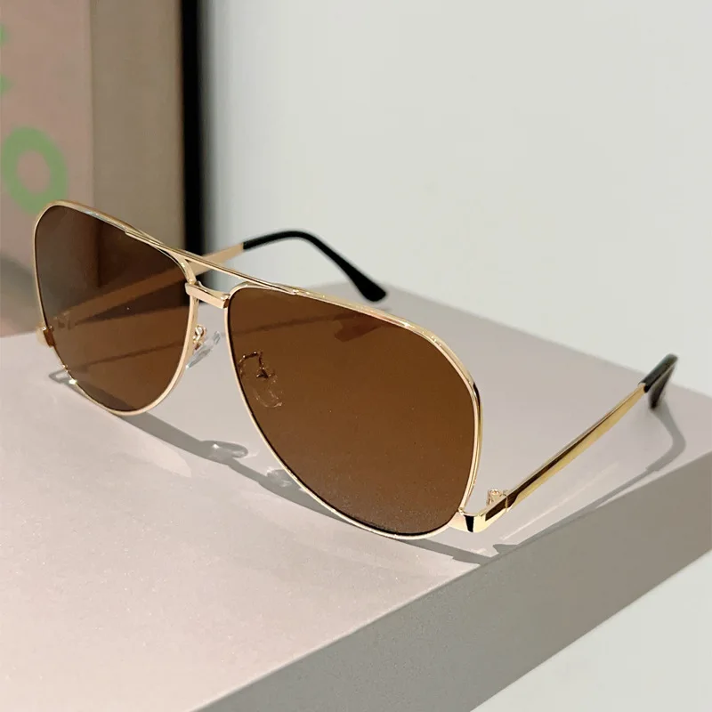 Vintage Oversize Quadratische Piloten-Sonnenbrille für Damen Neue Mode Legierung Farbverlauf Schwarz Sonnenbrille Herren Hip Hop Outdoor-Brille UV400 – Detail 10