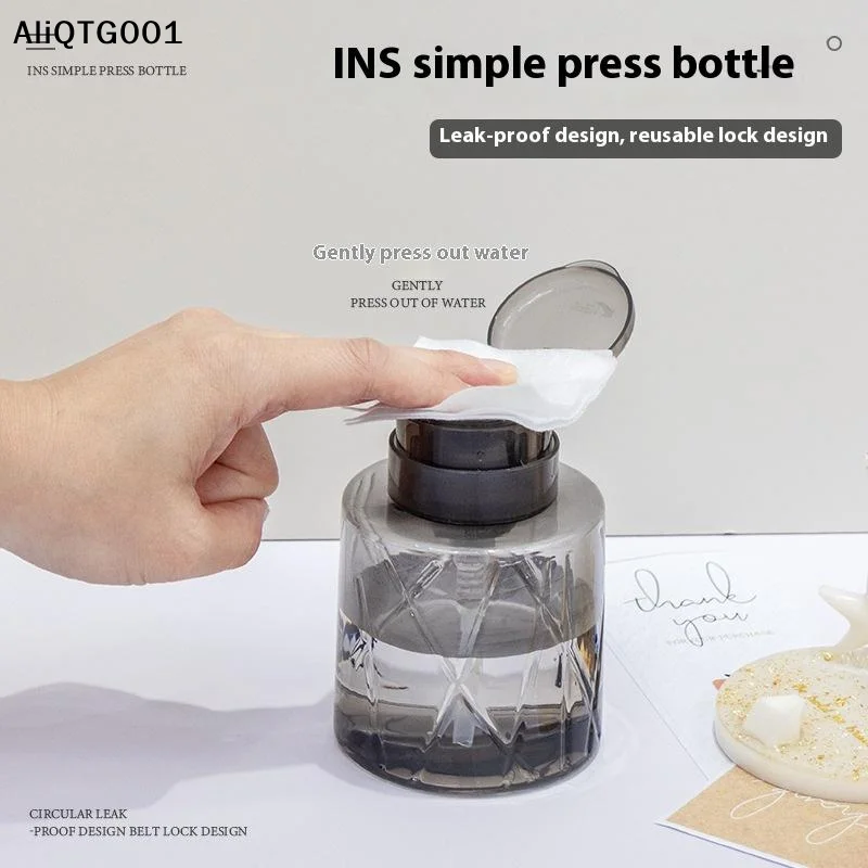 

Refillable Lockable Makeup Remover Pump Dispenser Nail Manicure Cleaner Empty Press Bottle for Personal Use