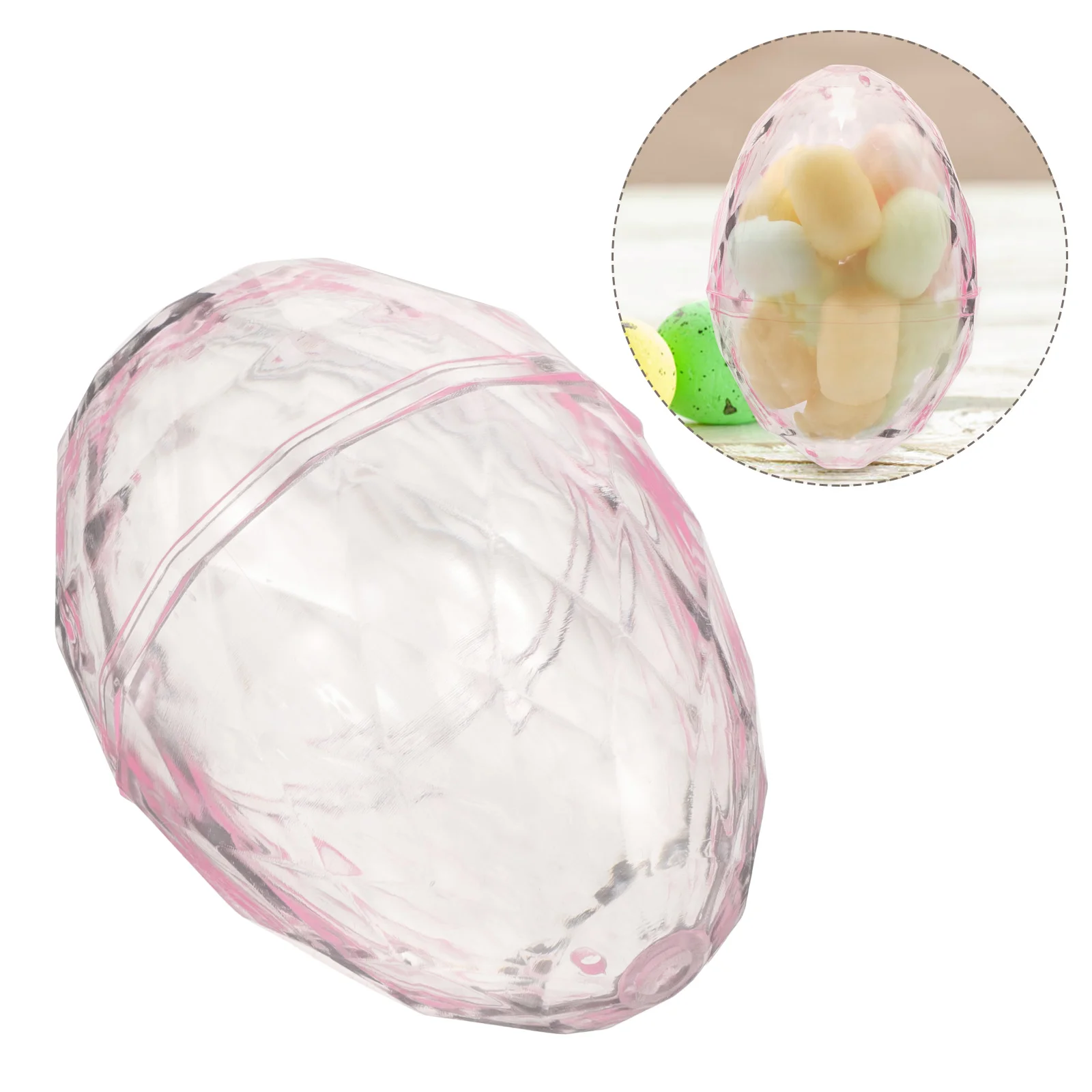 

12 Pcs Colorful Plastic Eggs Fillable Ball Ornament for Decor Shaped Wedding Metallic Line