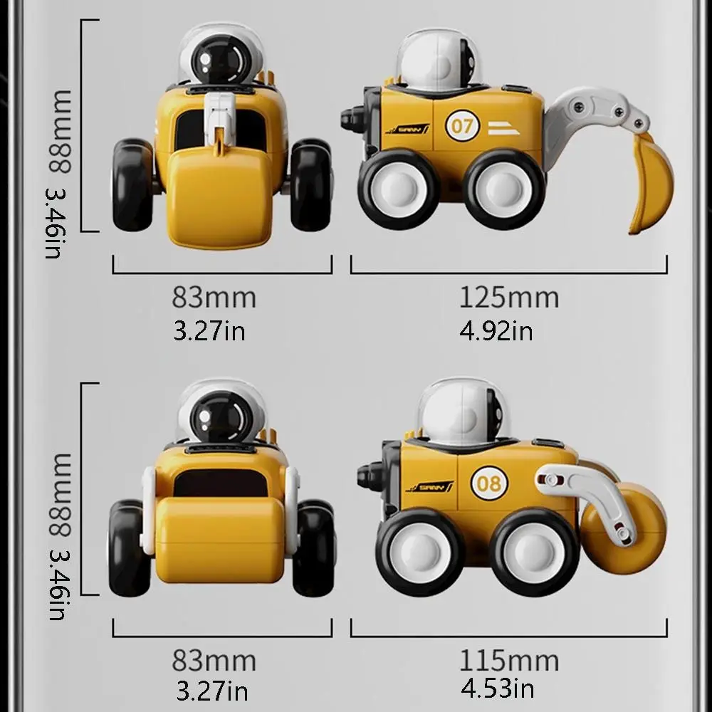 Abs Plastic Astronaut Traagheidstechniek Voertuig Rond en soepel Milieuvriendelijk materiaal Gladde bulldozer Speelgoedauto