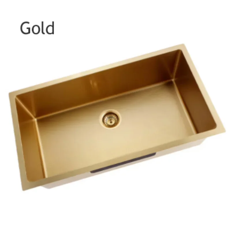 Handmade Kitchen Sink Rose Gold Stainless Steel 304 Best Selling Luxury 1 Piece Square Modern Apartment Single Bowl Kitchen Sink