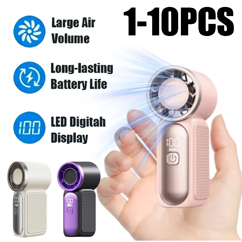 

USB-перезаряжаемый высокоскоростной мини-вентилятор с турбонаддувом, мощным мотором, длительным временем автономной работы, компактный портативный ручной вентилятор для улицы