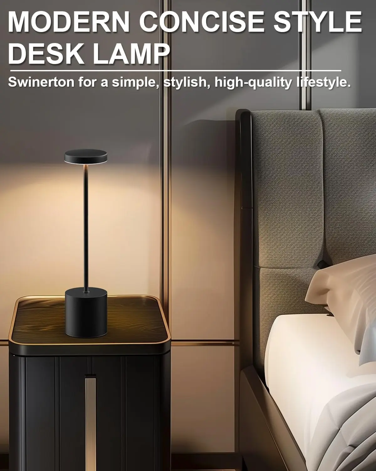 Cordless table lamp Rechargeable, portable LED table lamp,5000 mAh battery powered wireless table lamp - 3 color dimmable lighti