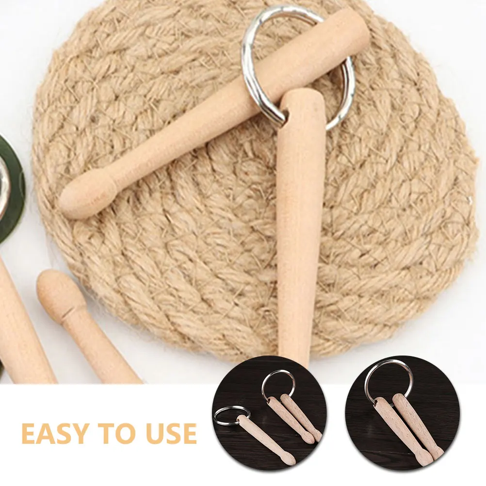 

3 Pcs Band Drum Stick Keychain Drumstick Drummer Drumsticks Percussion Ring for Men Fashion Keyring