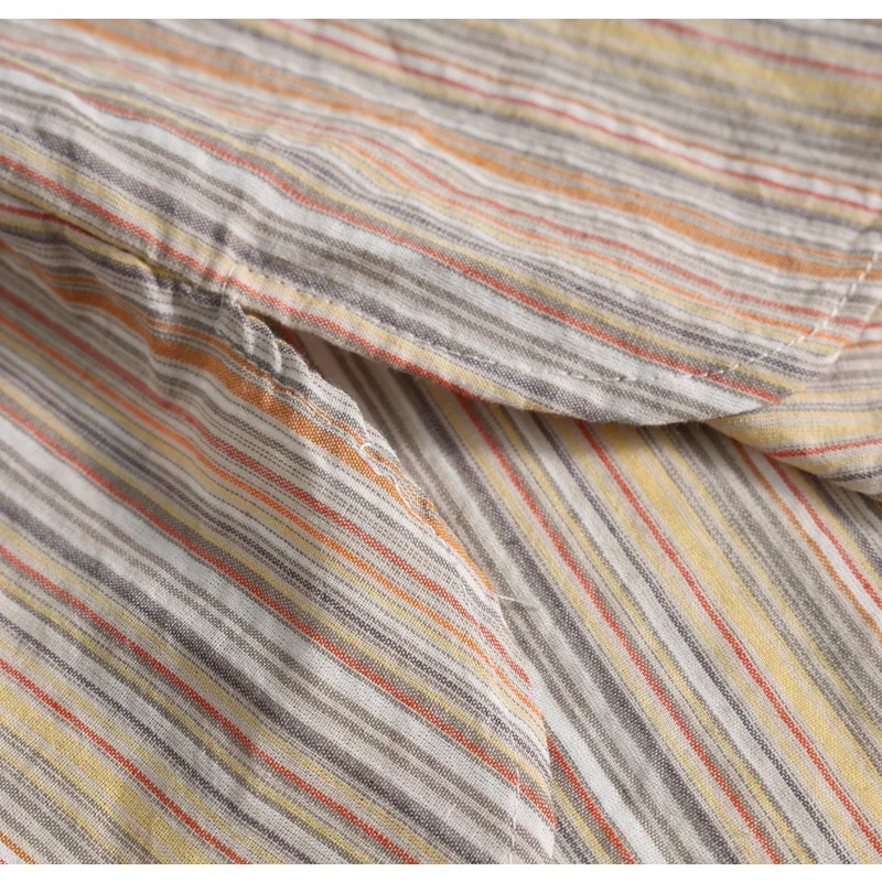 Autumn Shirt Men Japanese Korean Streetwear Cityboy Loose Casual Oversize Long Sleeve Stripe Shirts Blouses