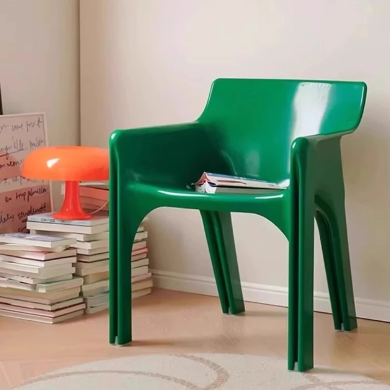 

Nordic designer dining chair modern minimalist creative negotiation armchair retro backrest stool medieval green chair
