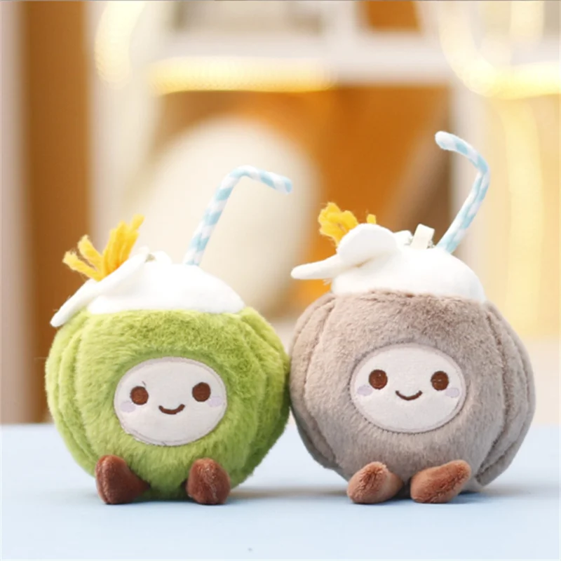 

12cm Plush Coconut Doll Toy Creative Small Cute Bag Pendant Keychain Soft Doll Pendant for Bag Accessory