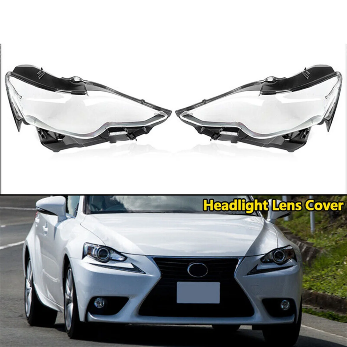 Left Car Headlight Lens Cover Head Light Lamp Shade Shell Lens Lampshade for Lexus IS250 IS300 IS350 2013-2015