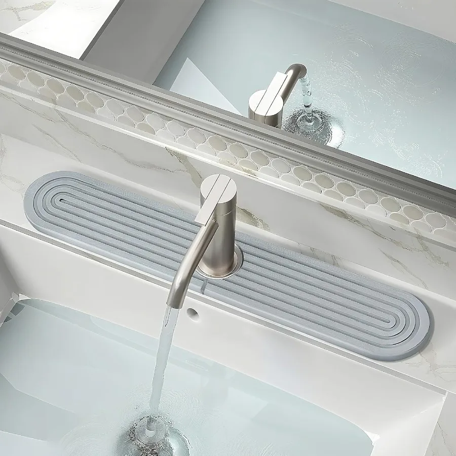 

2 Set 4PCS Faucet Mat for Kitchen Sink Splash Guard Faucet Mat Absorbent Diatomite Fast Drying Stone Diatomaceous Sink Splash G