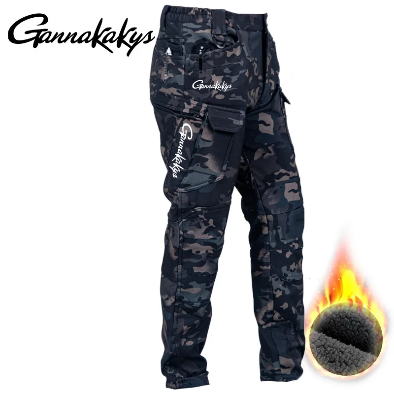 2024 Autumn/Winter Sports Fishing Pants Windproof, Durable, Warm Pants Soft Shell Charge Tactics Camping and Hiking Pants