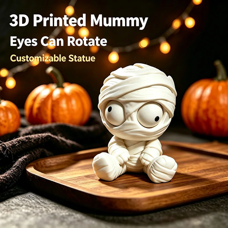 Mummy Figurine With Rotatable Eyes Customizable Wholesale Cute Halloween Statue For Party Home Desktop Indoor Holiday Decoration