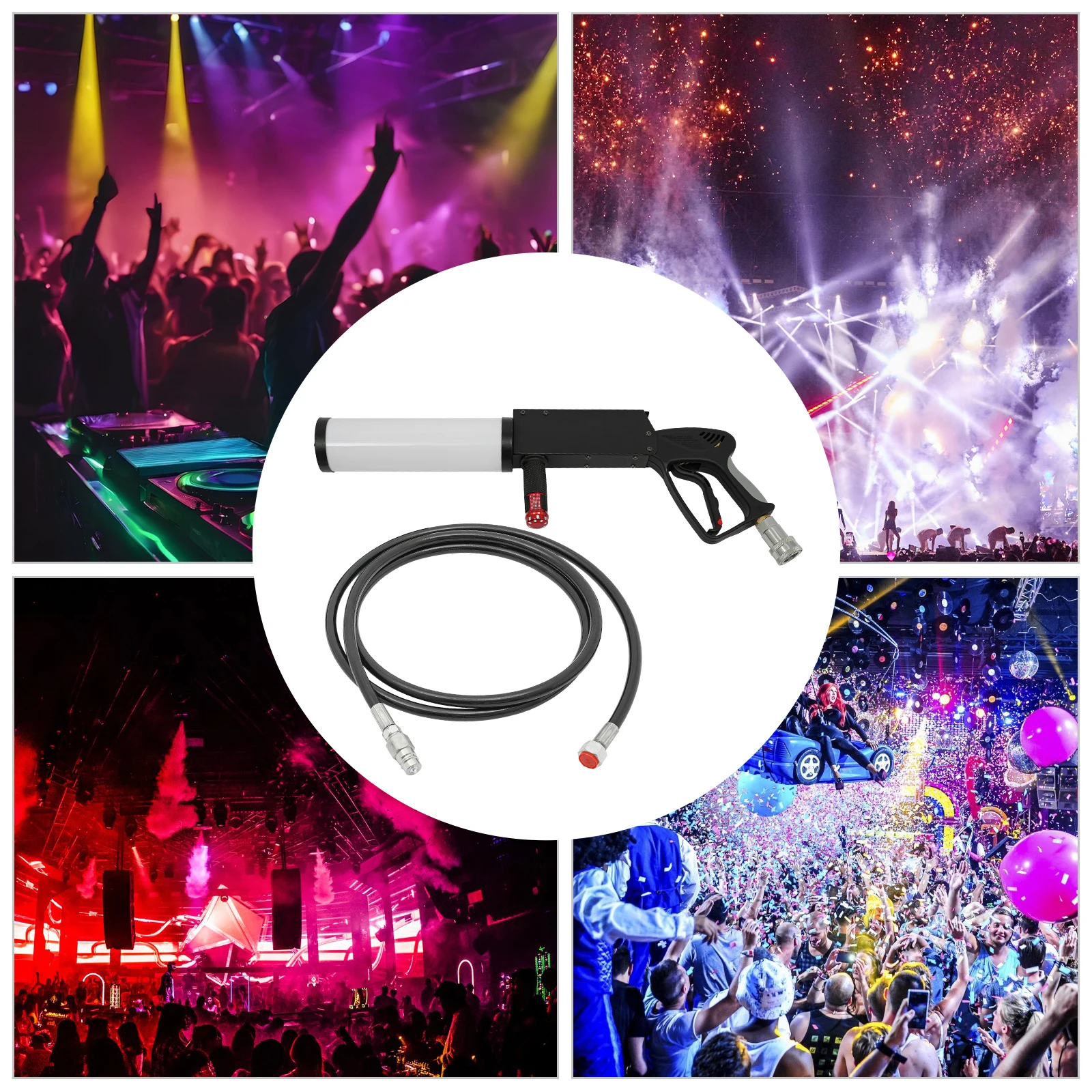 Macchina manuale a getto di CO2 4 * Perline LED Macchina a getto di CO2 LED Macchina per fumo portatile CO2 da 25 W per concerti e spettacoli teatrali