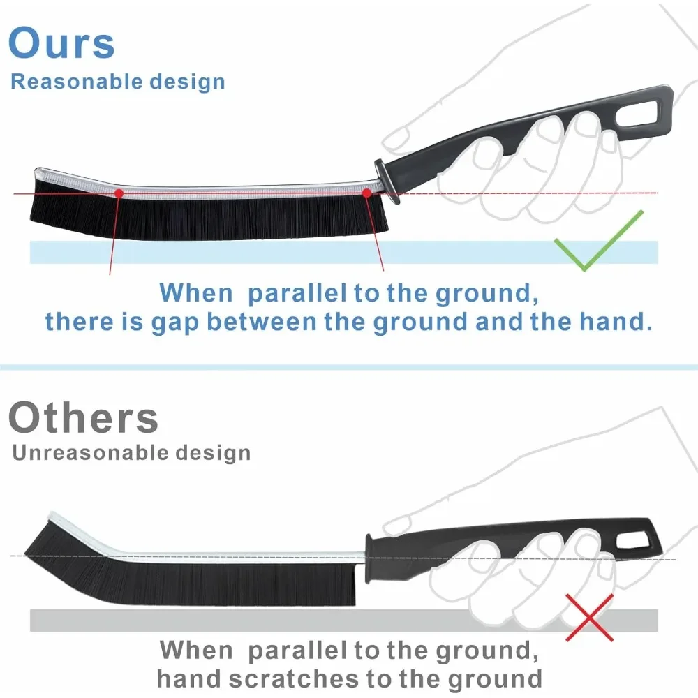 6 peças escova de limpeza de fendas de cerdas duras, escova de limpeza de lacunas, escova de argamassa para cozinha, banheiro, banheiras