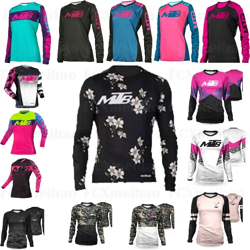 

Women's Moto Bicycle Jersey Sleeve Cycling Enduro Mtb Shirt Downhill T-shirt Camiseta Motocross Mx Mountain Bike Clothing Mtb