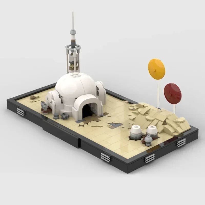 Star Movie Modello Moc Mattoni da costruzione Binario Tramonto Deserto Diorama Tecnologia Blocchi modulari Regalo Giocattolo di Natale Set fai da te Assemblaggio