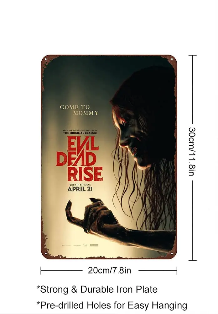 Evil Dead Rise Alyssa Sutherland Lily Sullivan Vintage Movie Metal Signs - 7.8x11.8 Inch Retro Tin Wall Art