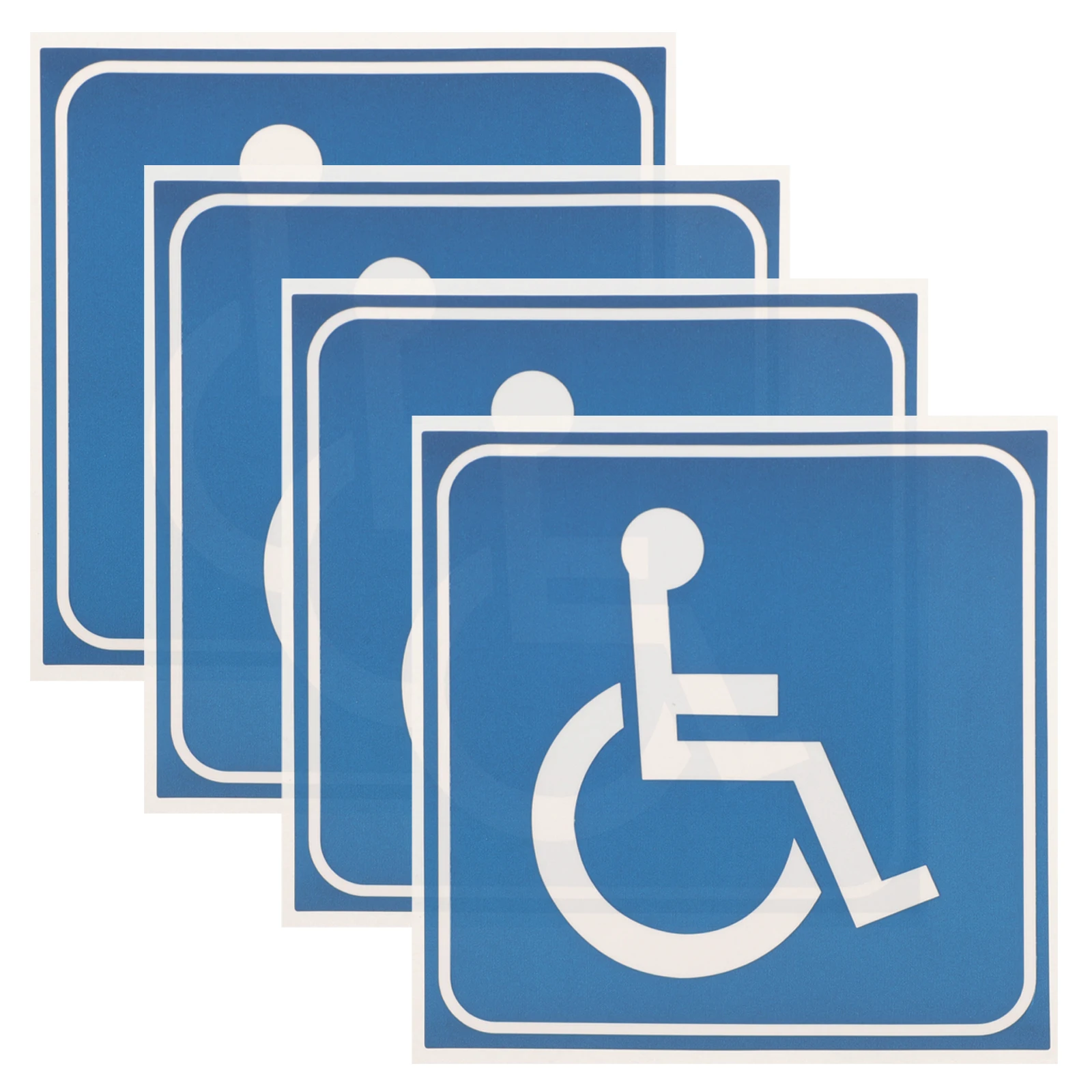 4pcs Disability Sign Sticker 3 Inch Waterproof Wheelchair Symbol Decal for Car Restroom Elevator Self-adhesive Safety Traffic