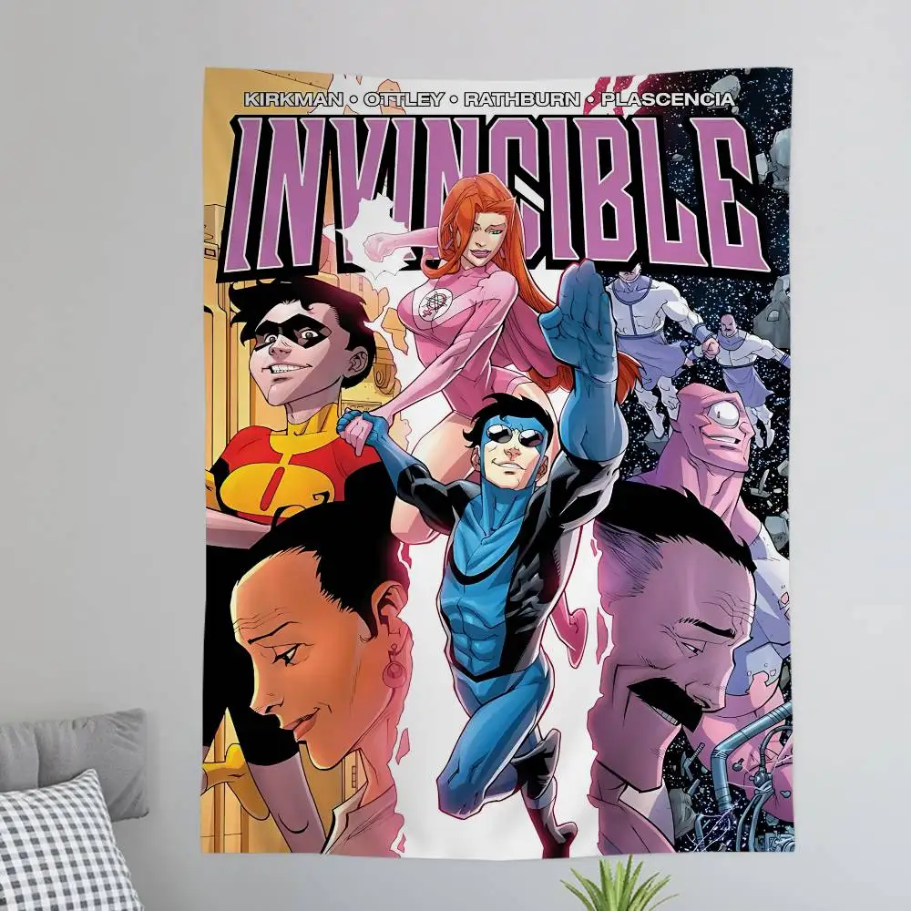 Animation Superhero I-Invincible Cartoon Tapestry Art Printing Japanese Wall Tapestry Anime Wall Hanging Home Decor