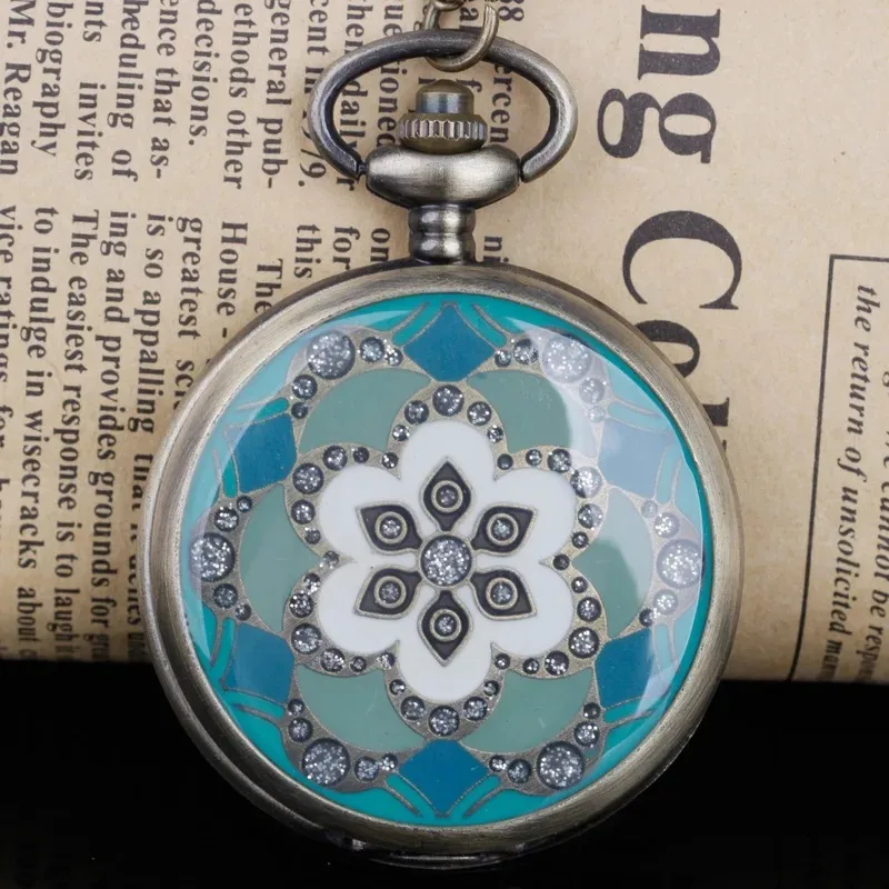 Steampunk خمر البرونزية محكم ساعة جيب كوارتز فوب قلادة ساعة الجيب هدايا الرجال النساء الرجعية الإكسسوارات ساعة على مدار الساعة