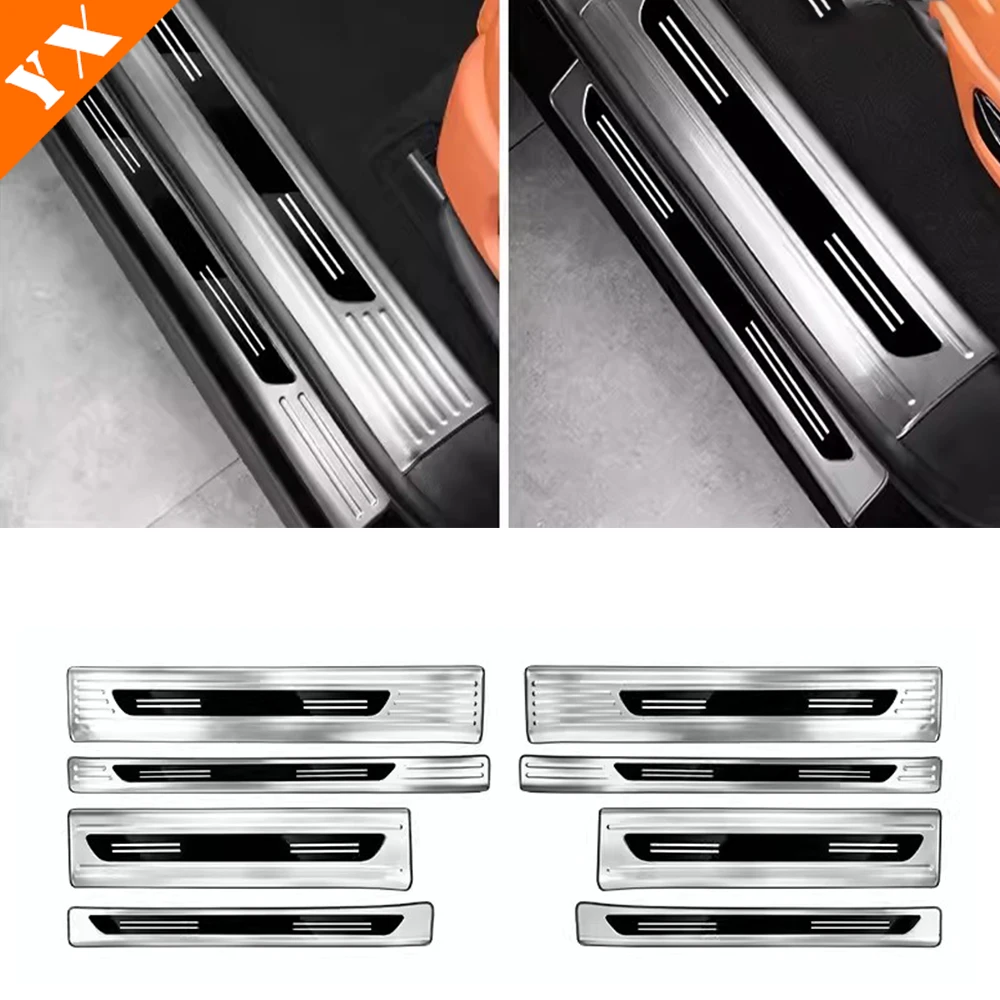 For AITO M9 Accessories Stainless Black Silver Car Door Sill Scuff Trim Plate Welcome Protectors Guard Plat Styling