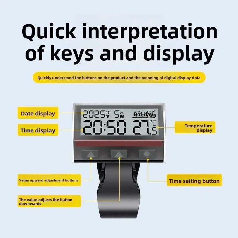 Solar Motorcycle Digital Clock with Date Week Temperature LCD Backlit Display Waterproof Thermometer with Motorcycle Stand image 4