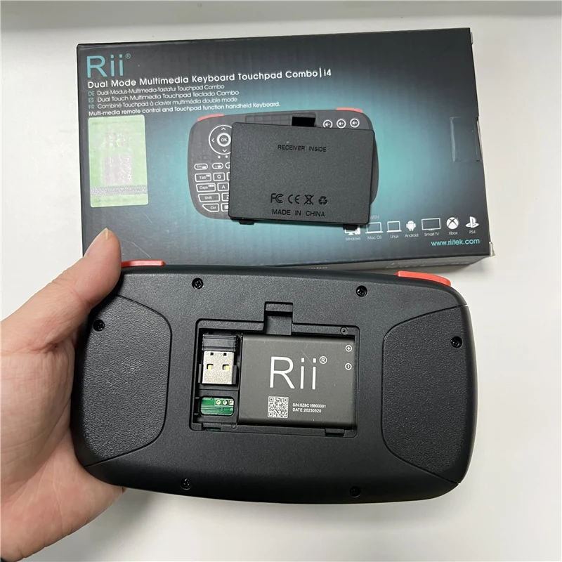 Rii I4 Dual Mode Keyboard, Bluetooth+2.4g With Touchpad,New Scroll Wheel Design,With a Backlit