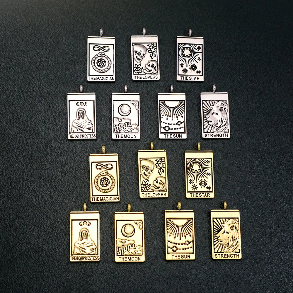 5pcs/Lot 13x26mm Vintage Witch Divination Charms Tarot Pendants For DIY Necklace Earring Jewelry Making Supplies Accessories