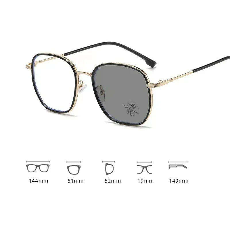 Fashion Photochromic Myopia Glasses Men Women Blue Light Blocking Eyeglasses UV Shades Sunglasses Diopter Eyewear -1.0 -1.5 -2.5